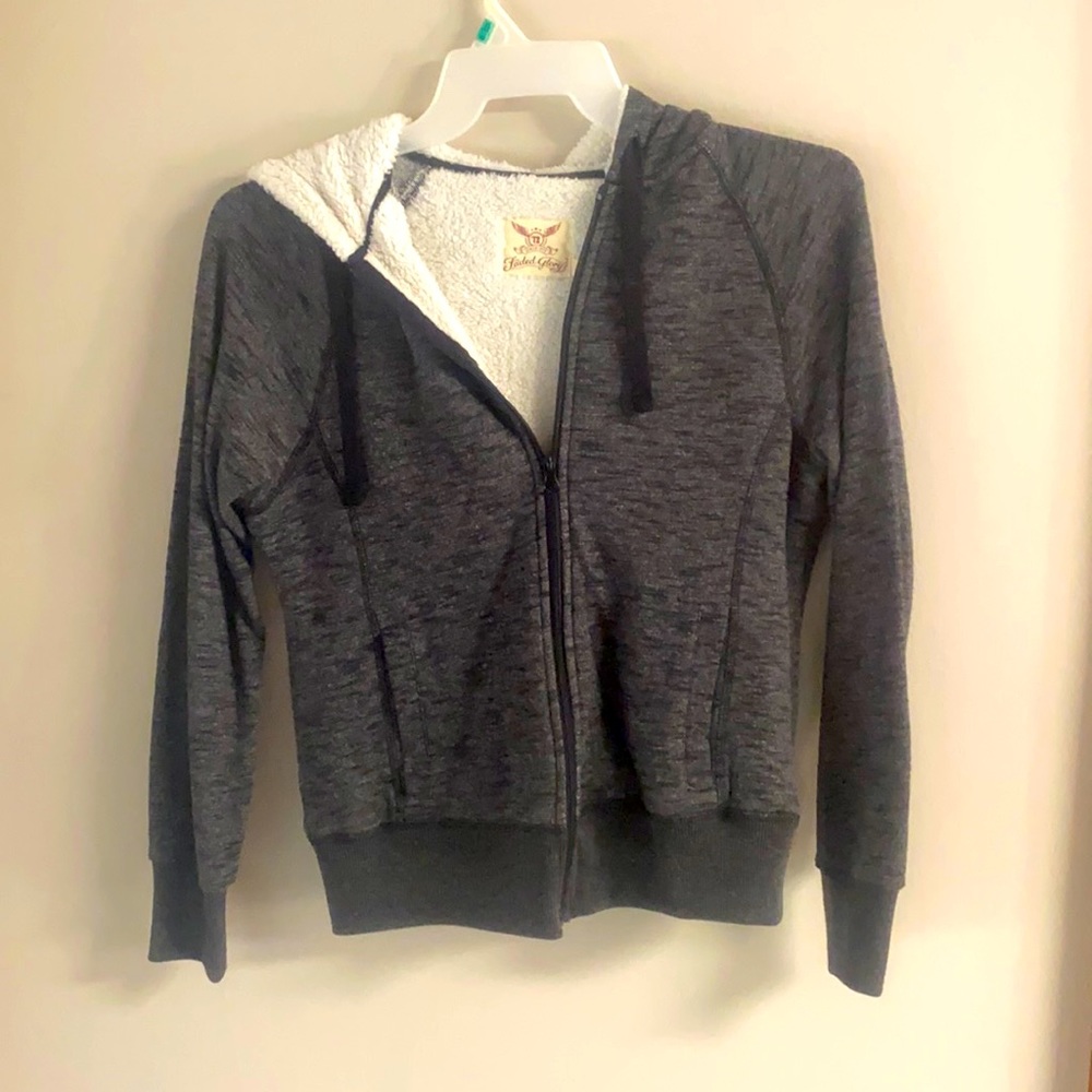 Black/Gray fleece lined zipup jacket